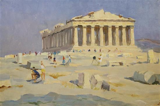 Ivan Penteschine (Russian, b.1927) The Acropolis 41 x 61cm., unframed